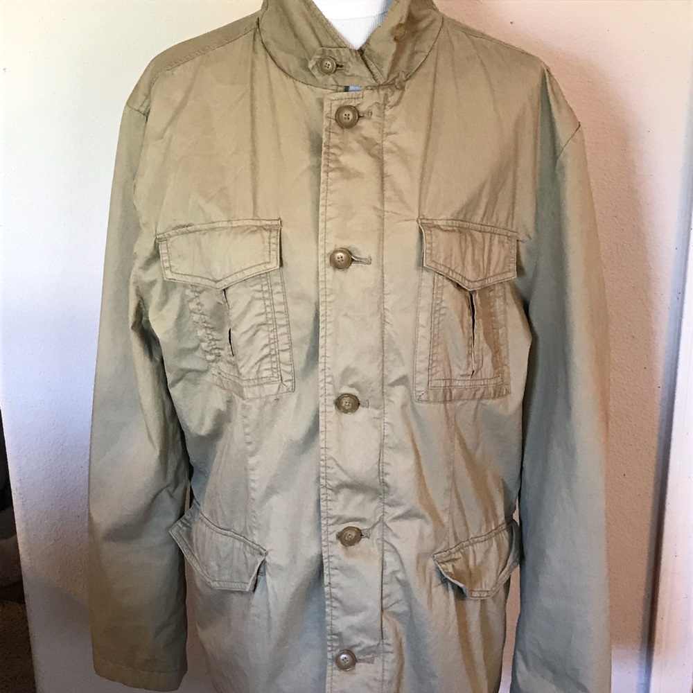 Merona Jacket Coat Size L Tan Khaki Lined